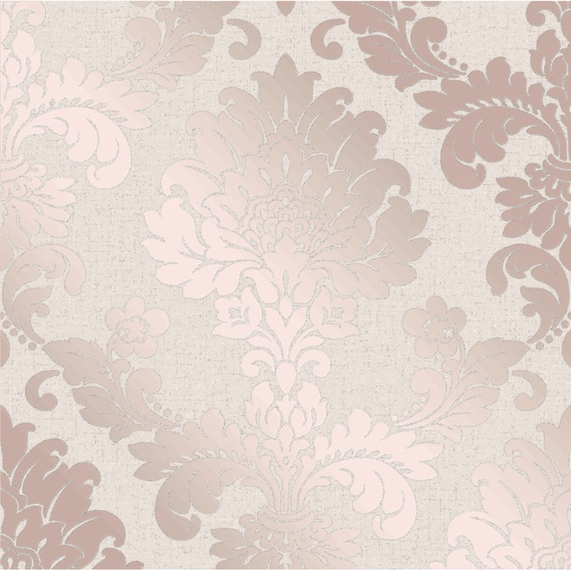 10m x 53cm Semi-Gloss Wallpaper Roll, Rose Gold