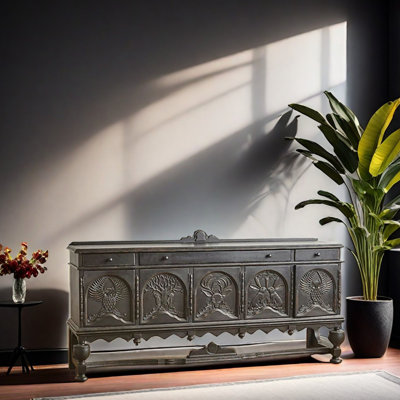 French Style Retro High Quality Accent Cabinet 78.7'' Sideboard