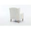 Fauteuil à oreilles moderne à rayures avec pieds en bois massif de style romain et coussin éponge haute densité pour le salon et la chambre à coucher