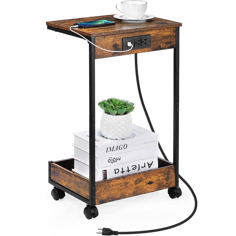 Yacout End Table and Built-In Outlets