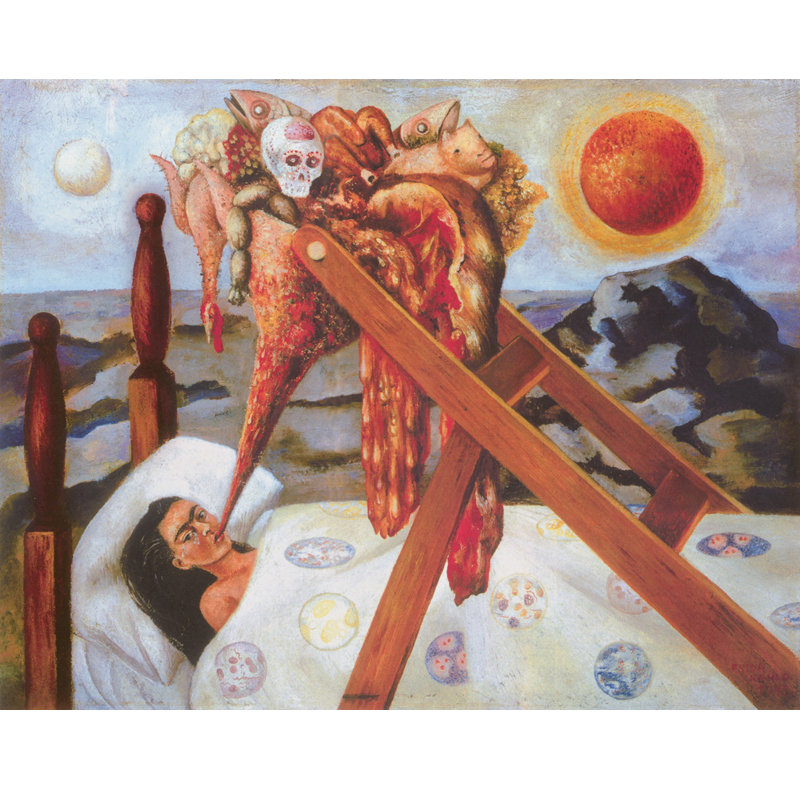 Sans espoir par Frida Kahlo, toile tendue avec châssis, H 17 po x l 24 po