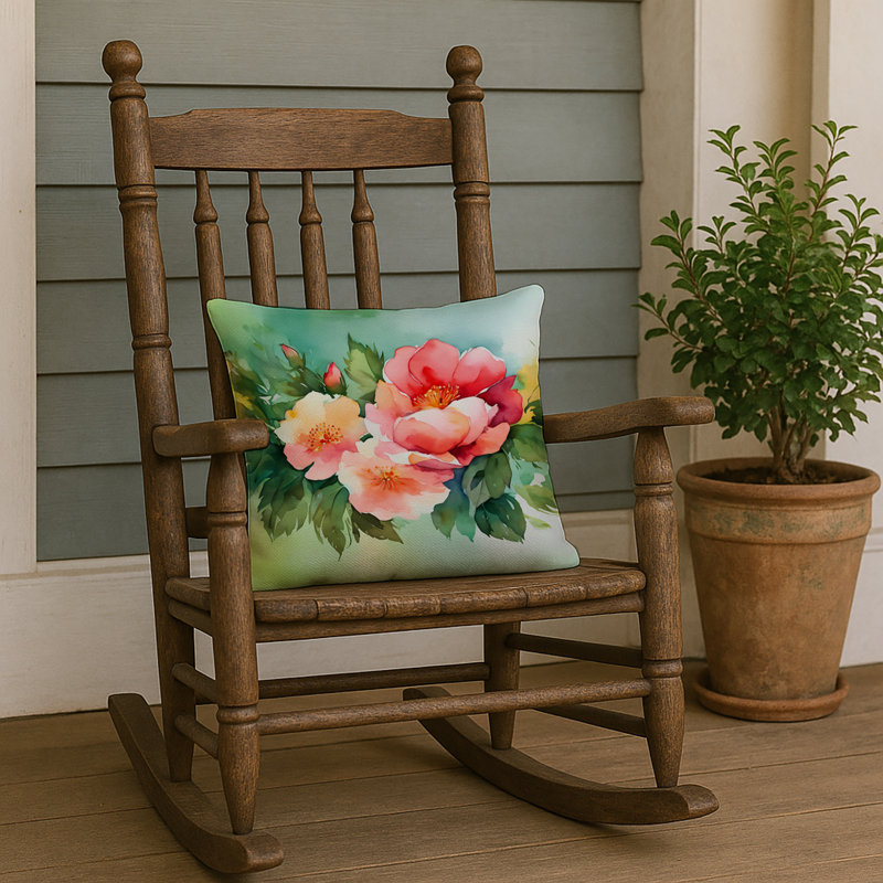Coussin Georgia Cherokee Rose, Carré 18 po