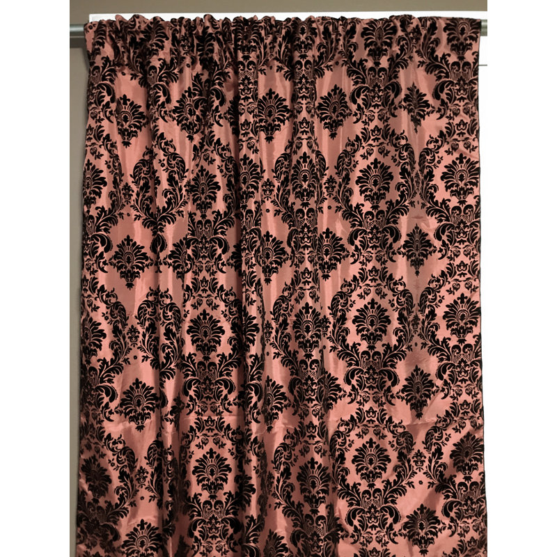 Amboy Semi Sheer Curtain Single Panel, 56" W x 84" L, Black