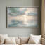 Art mural sur toile encadrée - Coucher de soleil océan doux avec des tons bleus et dorés - 16 po x 24 po-133470643-133470647