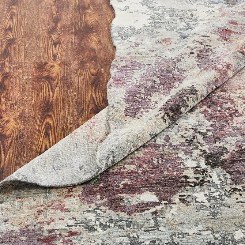Hand Knotted Wool Abstract Area Rug, Runner 2'6" x 10'