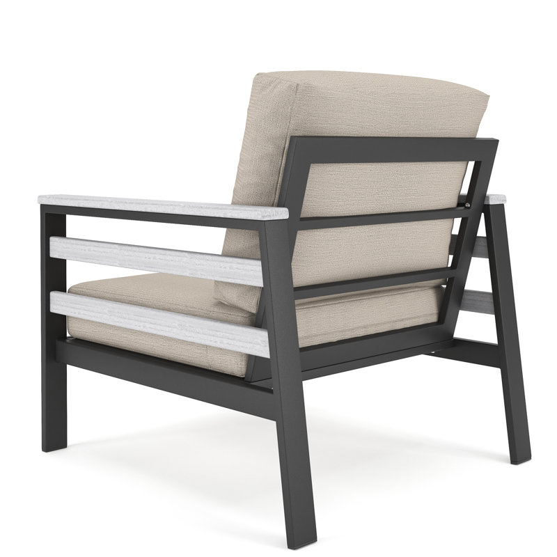 Townsend Patio Chair with Sunbrella® Cushions, Canvas Navy Sunbrella® Canvas, Dark Gray