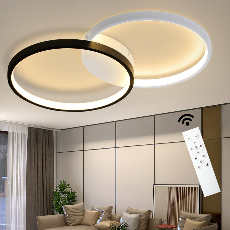 Athenna LED Flush Mount, Black/White