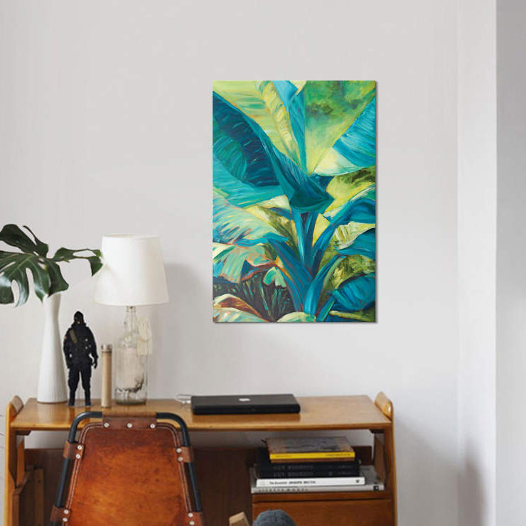 « green banana duo i », impression sur toile, H 12 po x l 8 po x P 0,75 po, Toile tendue, Pas de tapis