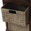 Armoire de rangement rustique, 2 tiroirs et 4 paniers en rotin, style maison de campagne-1626361825