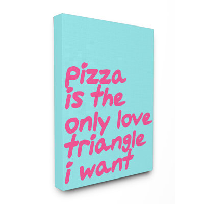 Pizza Love Triangle Canvas Wall Art by House of Lulu