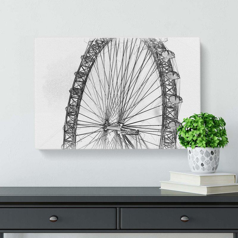 The London Eye London In Abstract - Wrapped Canvas Print, 50cm H x 76cm W x 3cm D