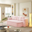 Canapé 78,7 "moderne 2 en 1 pliable avec couverture fonctionnelle et 2 coussins moelleux, canapé en velours côtelé moelleux confortable, canapé-lit convertible, canapé à siège profond pour salon, chambre à coucher, rose bébé-1116304272
