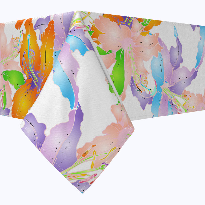 Rectangular Tablecloth, 100% Cotton, Floral 215, 84" x 52"