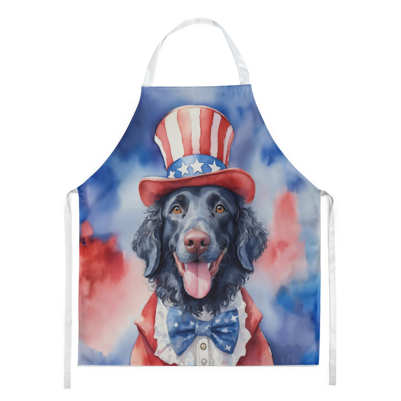 Patriotic American Apron, Curly-Coated Retriever