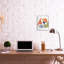Collage de forme abstraite, orange, vert, bleu par un artiste inconnu - impression-1106857403-1106857378