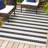 Aveiro Wide Stripe Black/Cream Indoor/Outdoor Rug-1499823997