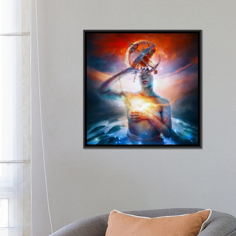 « invisible », reproduction d’impression sur toile, H 18 po x l 18 po x P 1,5 po, Toile avec cadre noir, Pas de tapis