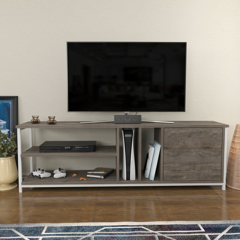 Marque TV Stand for TVs up to 70", White/Dark Oak