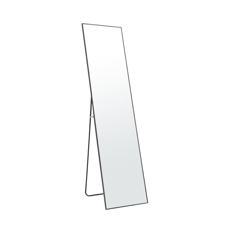 Modern Slim Frame Full Length Mirror, Black, 147cm H x 37 cm W