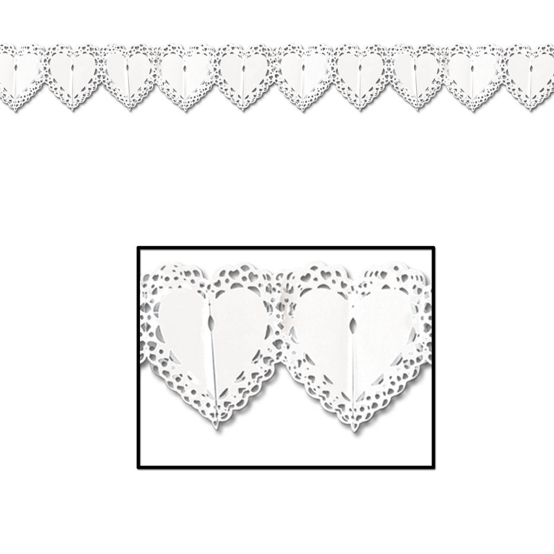 Guirlande Lace Heart - 7 po x 12 pi - paquet de 12