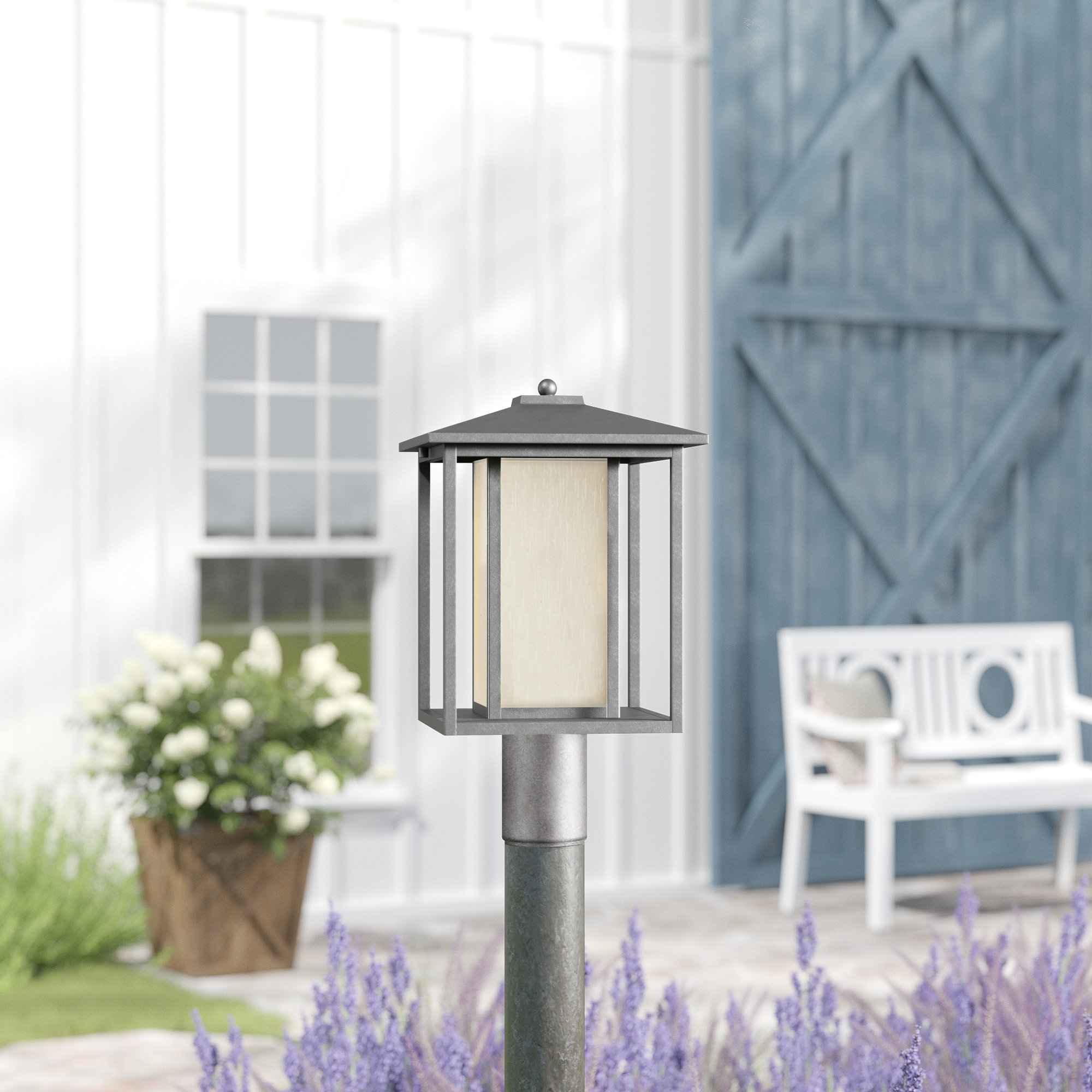 Vermont Metal Outdoor Lantern Head, Weathered Pewter, No