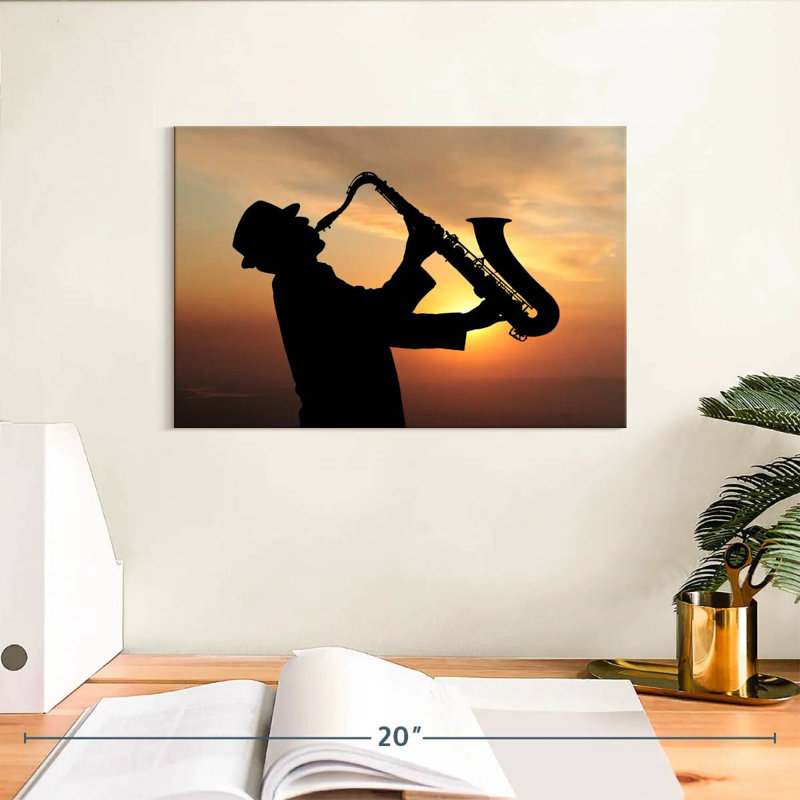 Abarca Man Playing Saxophone, 8" H x 12" W