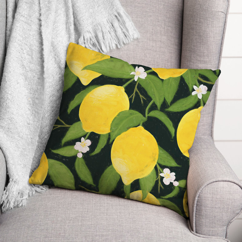  Lemon Square Pillow Cover & Insert