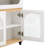 54" Extendable Mobile Kitchen Island with Power Outlet, L-Shaped Rolling Kitchen Cart with Arched Glass Doors and Storage Cabinet-9577321