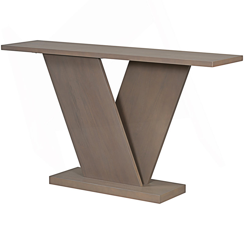 Modern V-Base Design Console Table, Gray