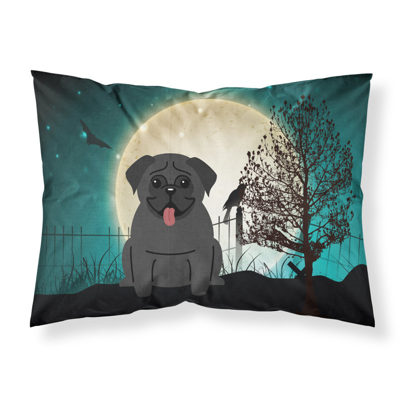  Taie d'oreiller Halloween Terrier d'Halloween effrayant, Pug noir