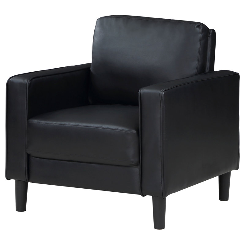 Lalittah Upholstered Track Arm Accent Chair Black, Black