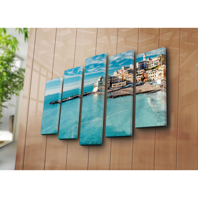 Stunning 5-Piece Decorative Canvas Painting Set, 100% Suede Canvas, Total Size: 27.6 x 41.3 inches | 100% Wooden Frame, Thickness: 1.2 inches | Perfect for Living Room, Bedroom & Office Décor, Eye-Catching Artwork