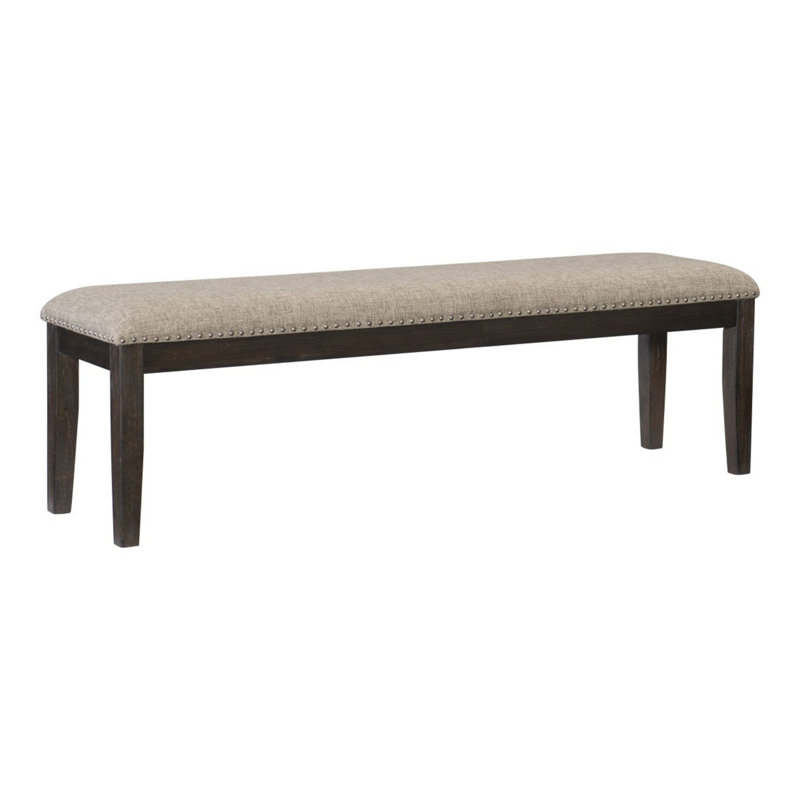 Vanbuskirk Grayish-Brown Linen Upholstered Dining Bench