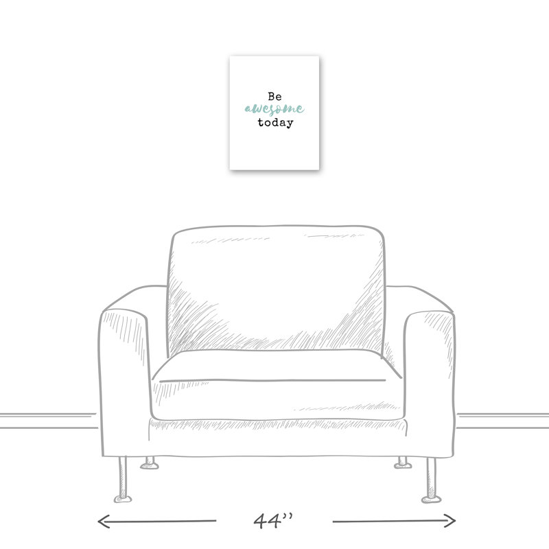 «Be Awesome Today», reproduction d'art textuel sur toile, H 14 po x l 11 po x P 1,25 po, Toile tendue