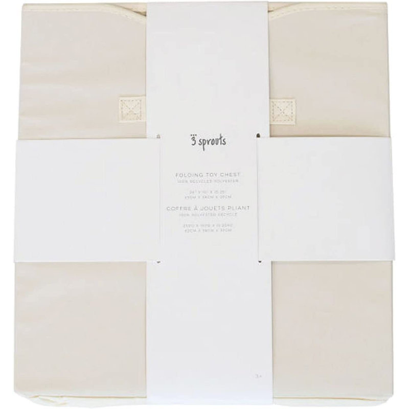 3 Sprouts - Recycled Fabric Storage Chest with Lid, Cream