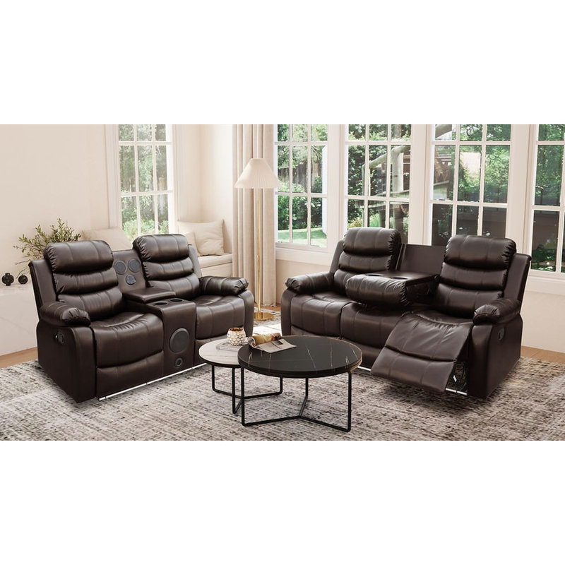 Marisol Brown Reclining Sofa & Loveseat, Brown