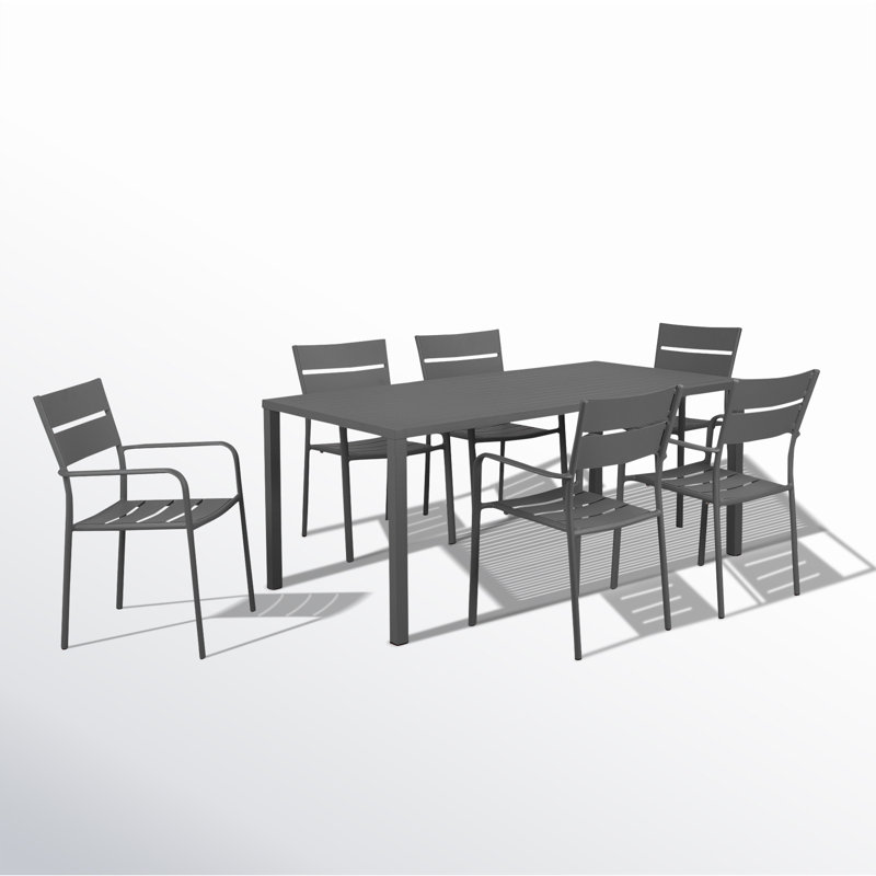 Ensemble repas 7 pièces Ottie, Gris