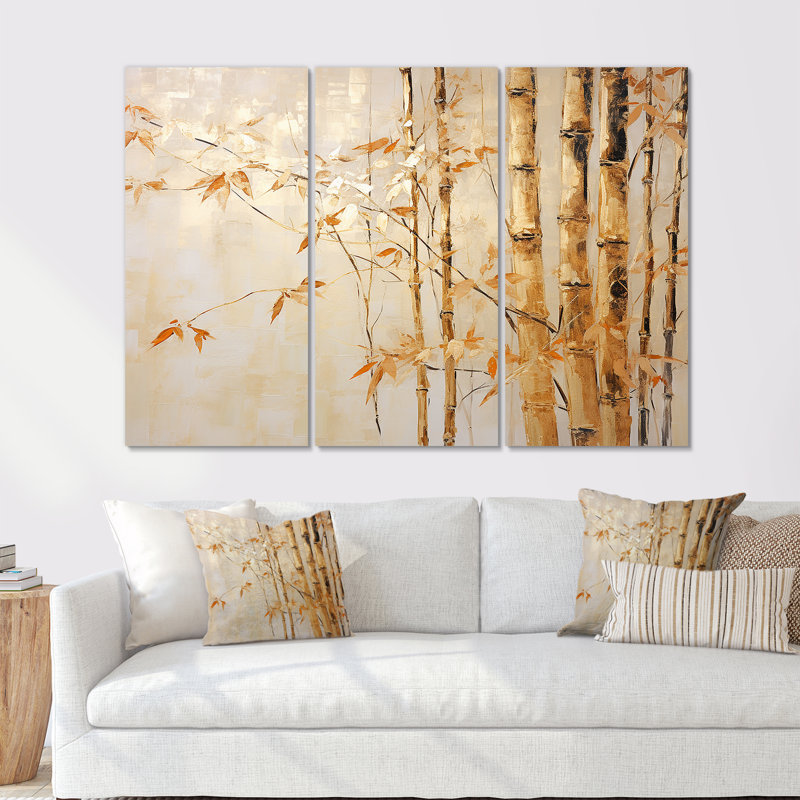 «Blue Mom and Zen Zen Moment», ensemble d'art mural sur toile en bambou, Toile tendue, H 40 po x l 60 po x P 1 po