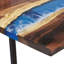 Abi-Rose Walnut Rectangular Wood Top Dining Table with Steel Base