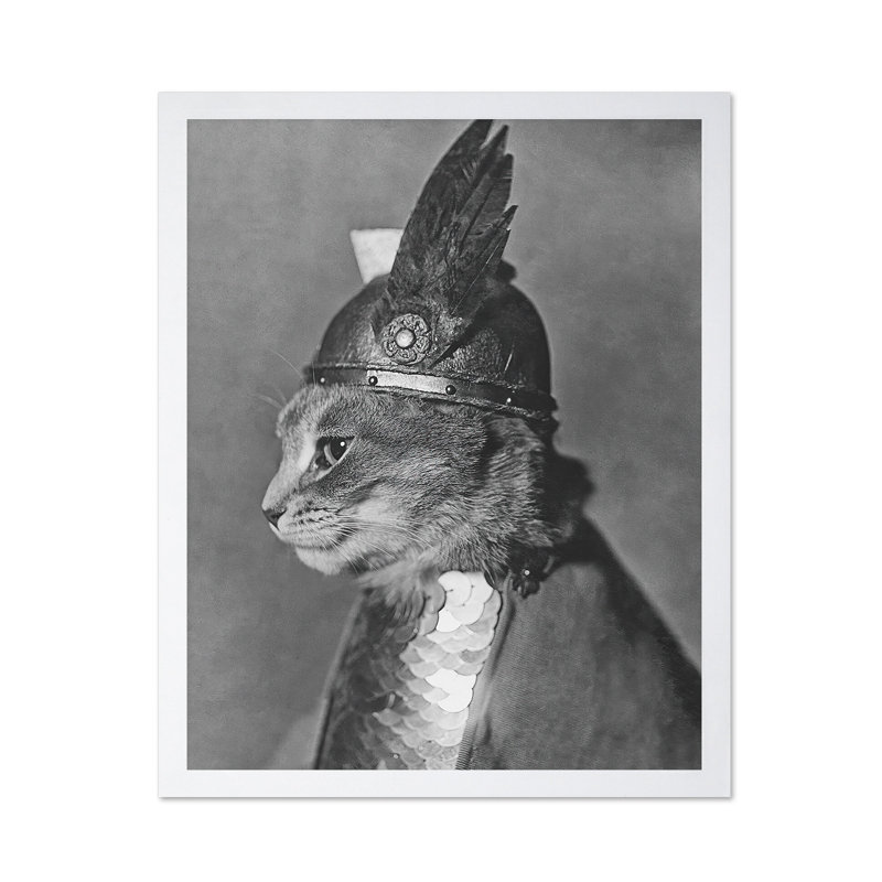 Brunnhilde le chat, 08"H x 10"W, Poster, White Framed