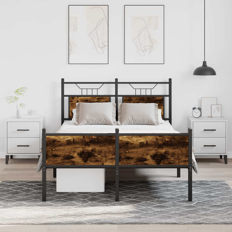 Bed, Smoked Oak, Small Double (4')