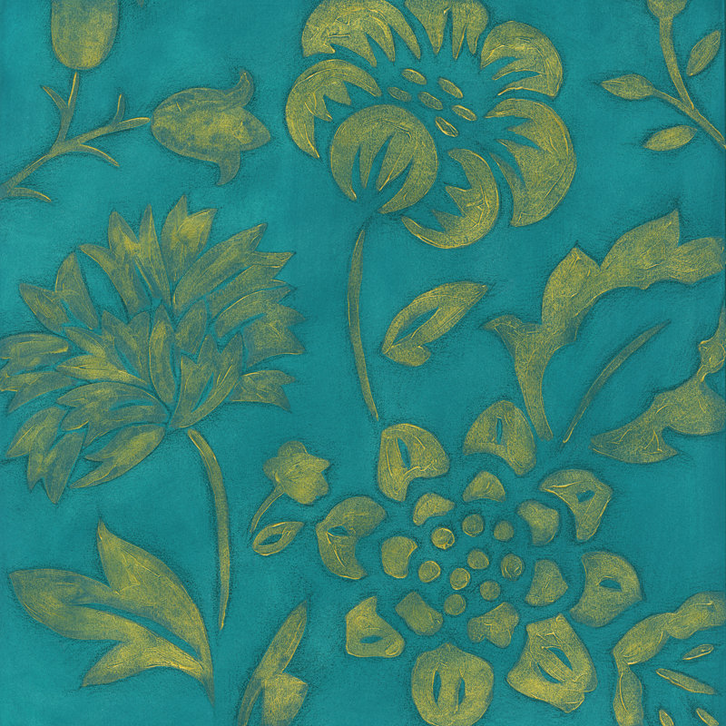 Gilded Batik II;Gilded Batik II by Chariklia Zarris - Wrapped Canvas Art Prints, 91cm H x 91cm W