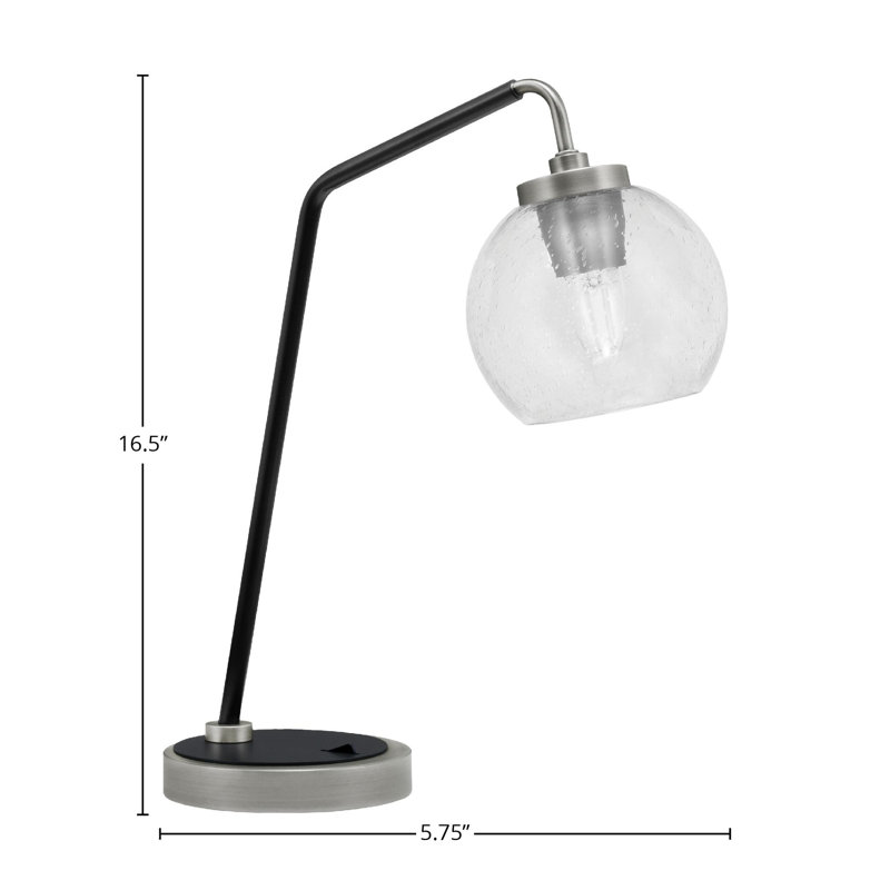 Lampe de bureau Brete, Graphite / noir mat, Blanc, H 16,5 po x l 5,75 po x P 5,75 po