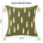 Housse de coussin décorative brodée avec motif sapin de Noël 18 x 18 pouces avec pompons-135820709