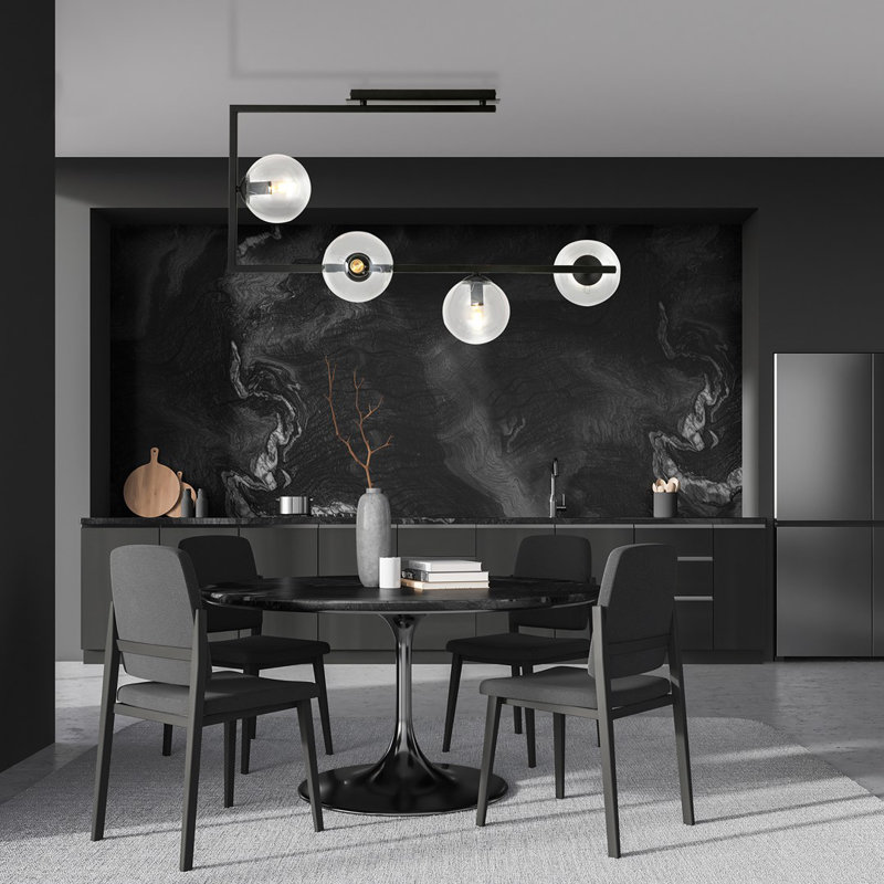 Lierre 4 - Light Geometric Chandelier, Transparent