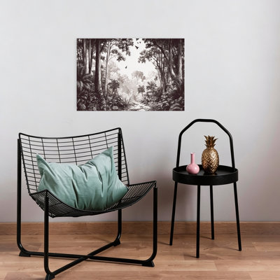 «Serene Jungle Path Serene Abstract Bird Forest Landscape», reproduction d'art murale