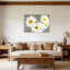 «Daisy White Flower Print», cadre en bois à l'arrière intégré, art mural sur toile, l 36 po x L 24