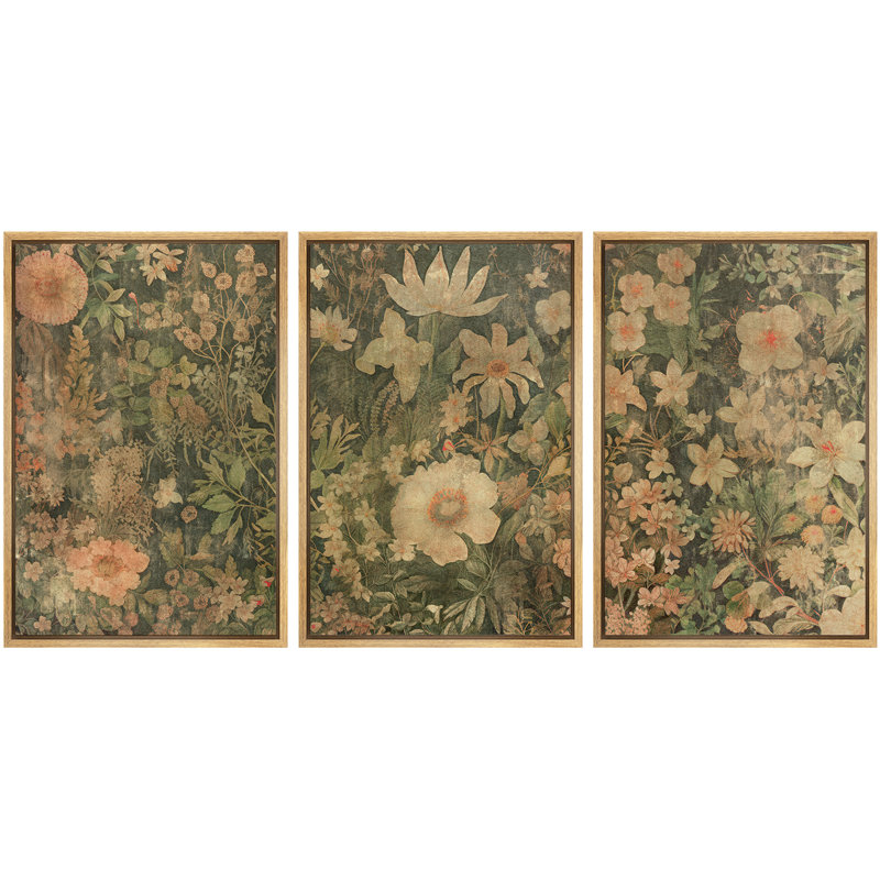 Élégance florale, classique, botanique, rétro, illustrations rétro, décor de salon YUK194, Naturel, H 36 po x l 24 po