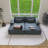 65'' Gray Polyester Corduroy Double Sofa Bed-1865416225