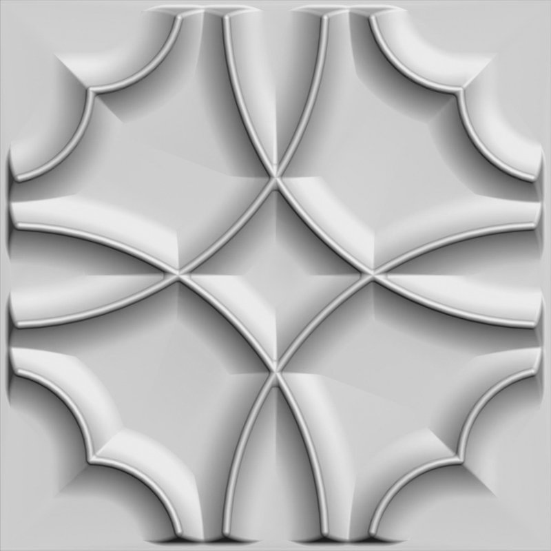 Panneau mural en bambou blanc cassé 20 po x 20 po Falkirk Fifer